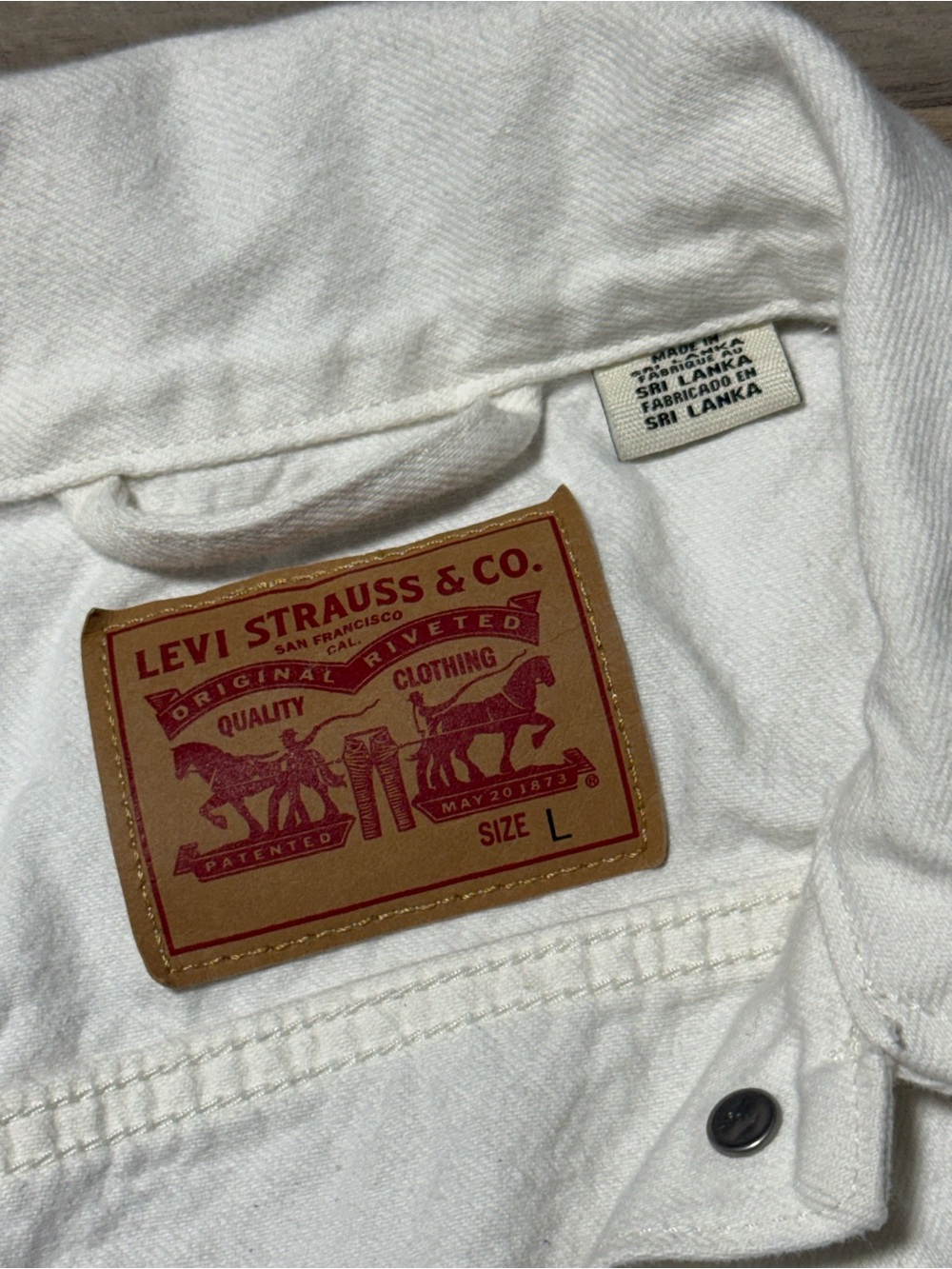 Levi's® Premium TRUCKER JACKET | White | Men’s Size Large - Picture 6 of 6